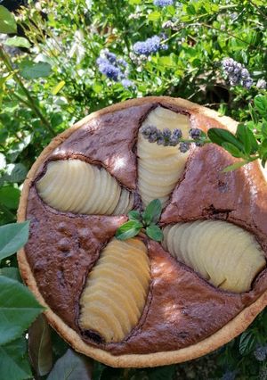 Une photo de Tarte chocolat et poire
