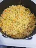 Arroz amarillo con vegetales mixtos