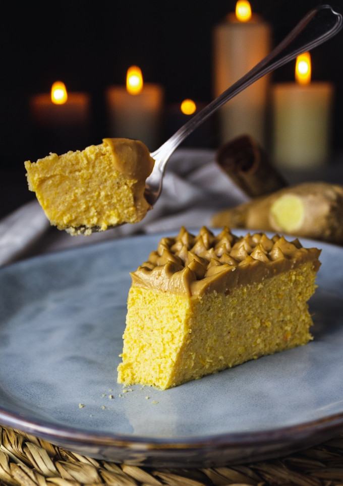 Una foto de Cheesecake de calabaza y peanut butter
