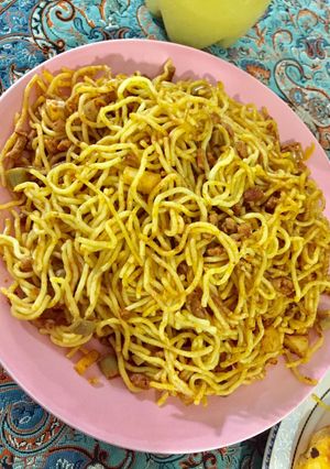 عکسی از دستور ماکارانی با لوبیا سبز
