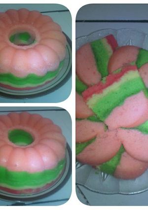 Foto resep Bolu kukus pelangi + Nutrisari Rice cooker