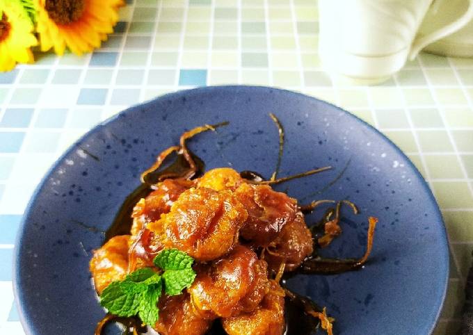 Cara Gampang Membuat Bebola Keria / Bola Ubi Salut Gula, Lezat