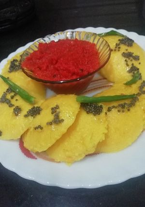 A picture of Corn curd rawa idli.