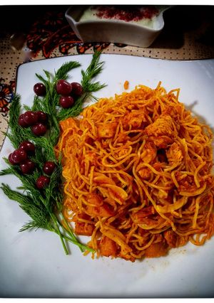 عکسی از دستور ماکارانی با مرغ