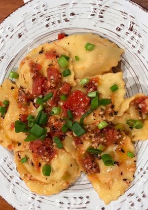 A picture of Lobster and Cheese Ravioli.