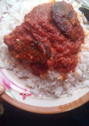 A picture of Rice and pepper stew.