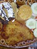 Milanesa de pollo con guarnición a la Mario, s