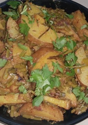A picture of Aloo beans ki sabji.