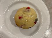 A picture of cranberries orange muffin