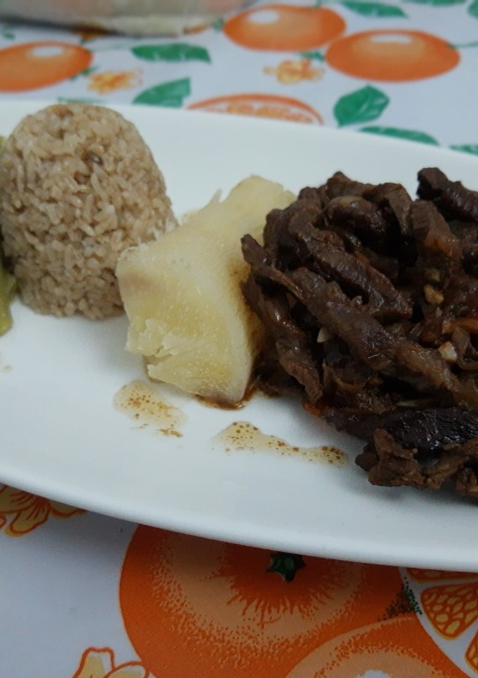 Una foto de Fajitas de carne de res con salsa soya