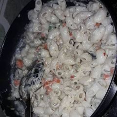 A picture of White sauce pasta.