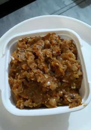 A picture of Baingan ka bharta.