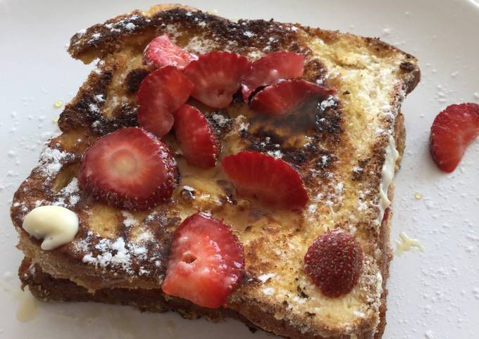 Breakfast french toast with strawberries