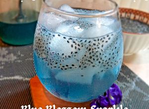 Foto resep Blue Blossom Sparkle: Mocktail Bunga Telang, Selasih, & Nata de Coco 💙✨️