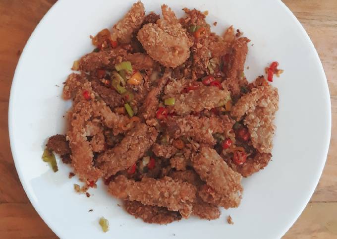 Jamur krispi oat masak cabe garam