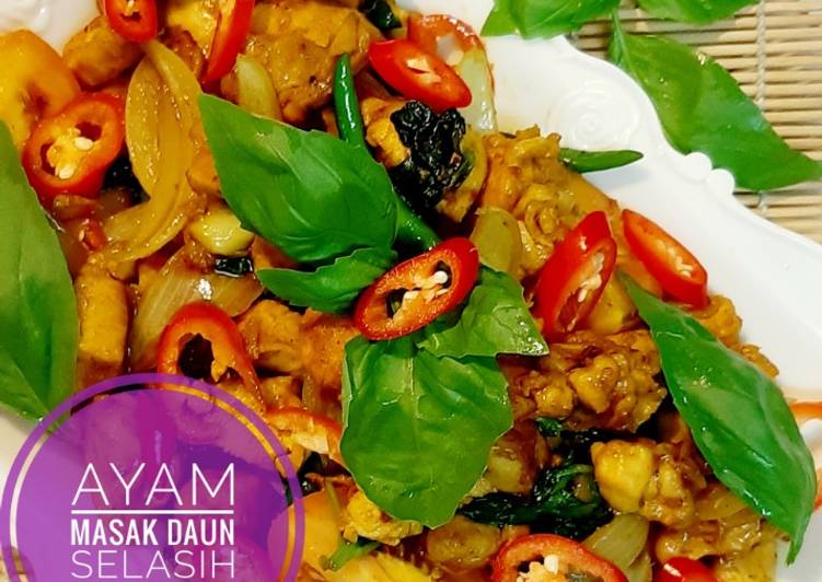 Ayam Masak Daun Selasih #pinkboxcereal #cookpadmalaysia #cili #kicap