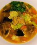 Овочевий суп🥘 з сушеними грибами та тушкованкою