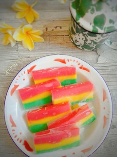 Foto resep Es gabus pelangi/es wadai/es roti/es kue