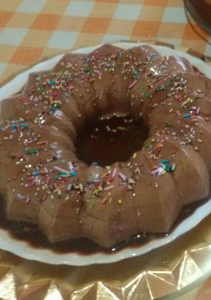 Una foto de Flan dos chocolates