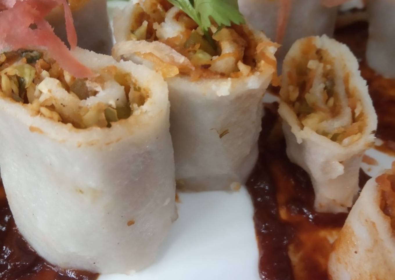Rice Roulade with mixed vegetables