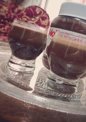 صورة لوصفة قهوة الكراميل والنيوتيلا ☕🍫