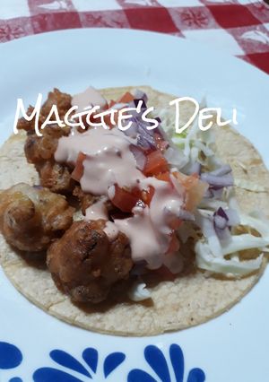 A picture of Vegetarian Shrimp Tacos.