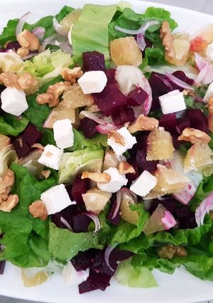 A picture of Beetroot & feta salad.