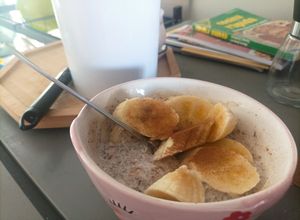 Una foto de Pudin de avena con kéfir de leche