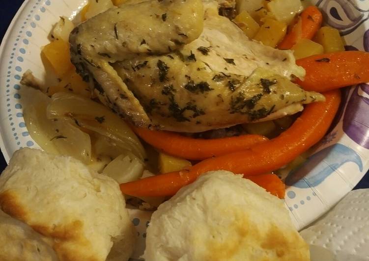 Recipe: Yummy Roasted Roots with Herbs and Chicken