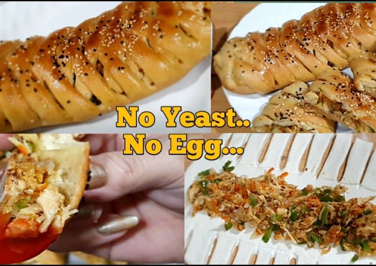Steps to Make Homemade Chicken Stuffed Bread…😋👌