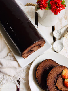 Foto resep Triple Chocolate Roll Cake
