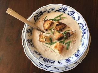 California Farm Cauliflower Soup with Nuts
