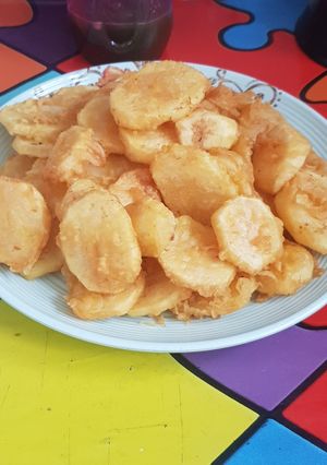 A picture of Salty and chilli sliced potatoes#mashujaarecipe.