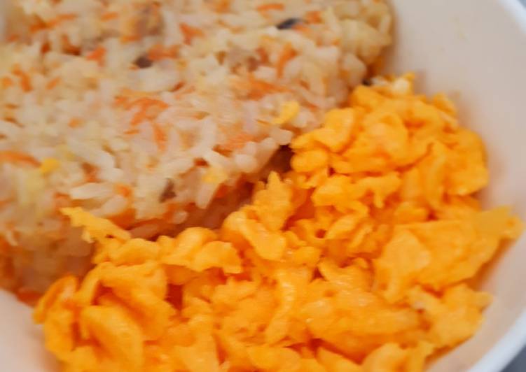 Bagaimana Membuat Nasi goreng with Yampung Scramble Egg - MPASI 11m, Lezat Sekali