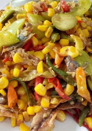 Foto resep Ikan peda asin jagung pedas