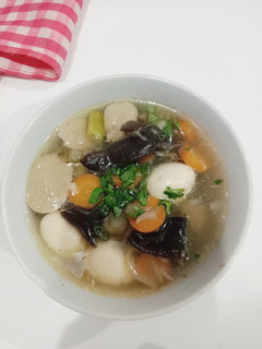 Foto resep Sup Telur bakso jamur kuping