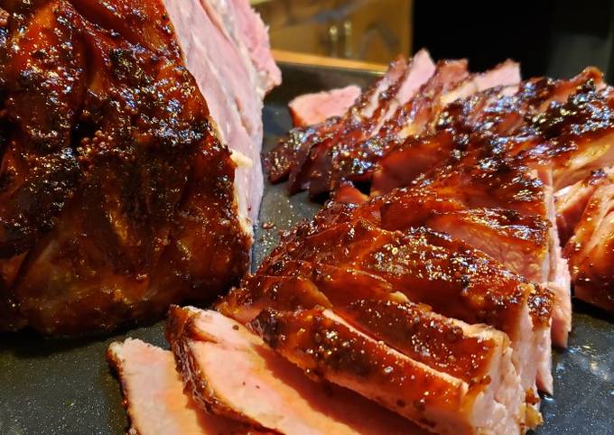 Simple Way to Make Any-night-of-the-week Cherry Dr. Pepper Glazed City Ham