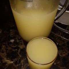 Orange Apple ginger and lemon juice A picture of Orange Apple ginger and lemon juice.