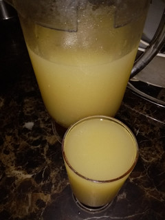 A picture of Orange Apple ginger and lemon juice.