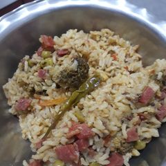 Dal khichdi with vegetables A picture of Dal khichdi with vegetables.