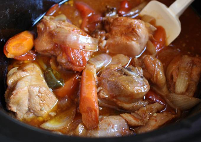 Slow Cooker Korean Style Spicy Soy Sauce Chicken