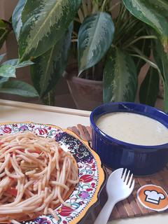 A picture of Creamy of mushrooms soup.