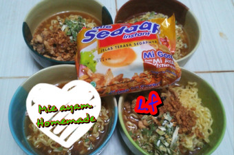 Anti Ribet, Membuat Mie (mie instant) ayam homemade bumbu lada hitam rempah Enak