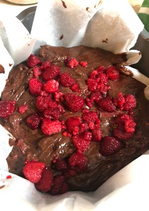 Málnás brownie (cukormentes) recept fotója