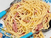 Gambar spaghetti aglio olio daging asap