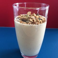 A picture of Banana, Peach, Apricot Smoothie With Muesli.