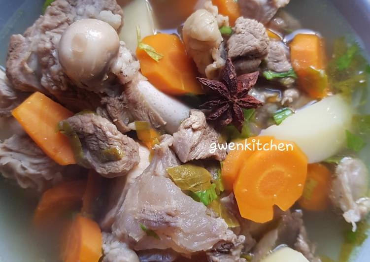 Resep Sup Tulang + daging kambing muda 🐐💜, Menggugah Selera