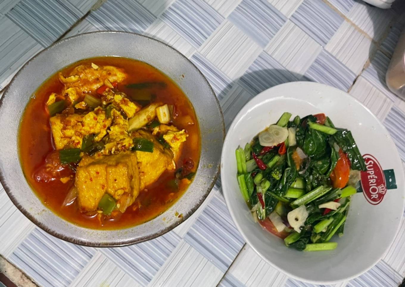 Sayur pedas telur tahu & tumis saicim
