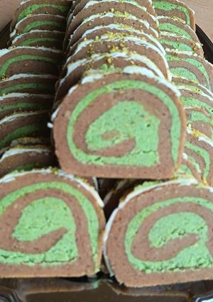 Pisztácia krémes keksztekercs💥 recept fotója