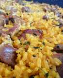 Arroz seco con costillas y mollejas